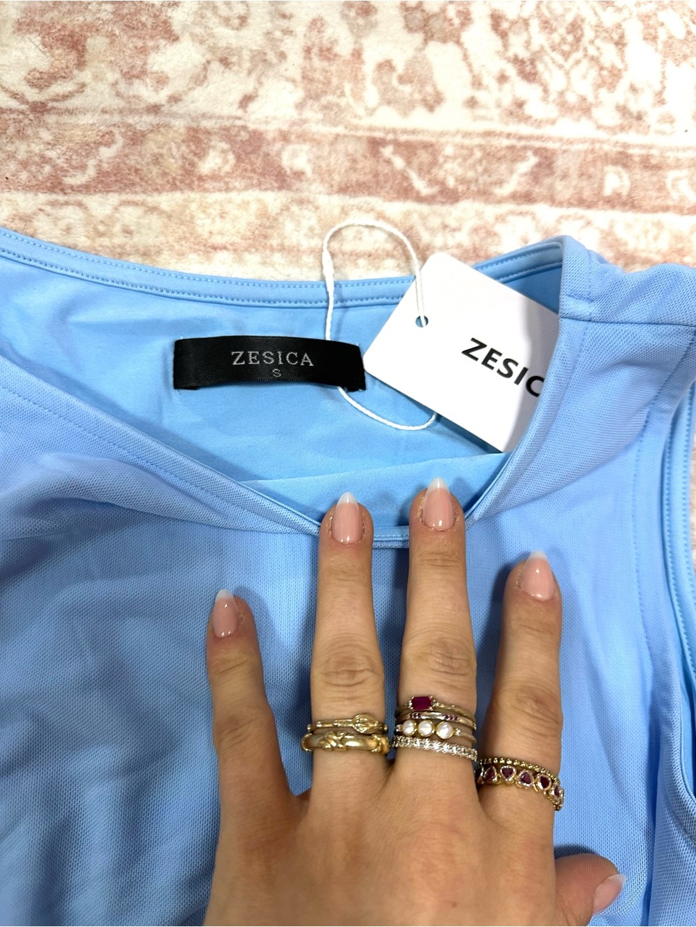 NWT 🩵 Twist Front Light Blue Dress - Picture 7 of 13